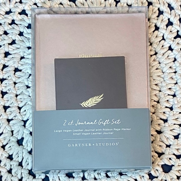 Brown Tan Vegan Leather Journal Set New in the Box Gift Set - Picture 1 of 8